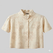 Floral Short Sleeve Crop Shirt Light Beige / Cream thumbnail